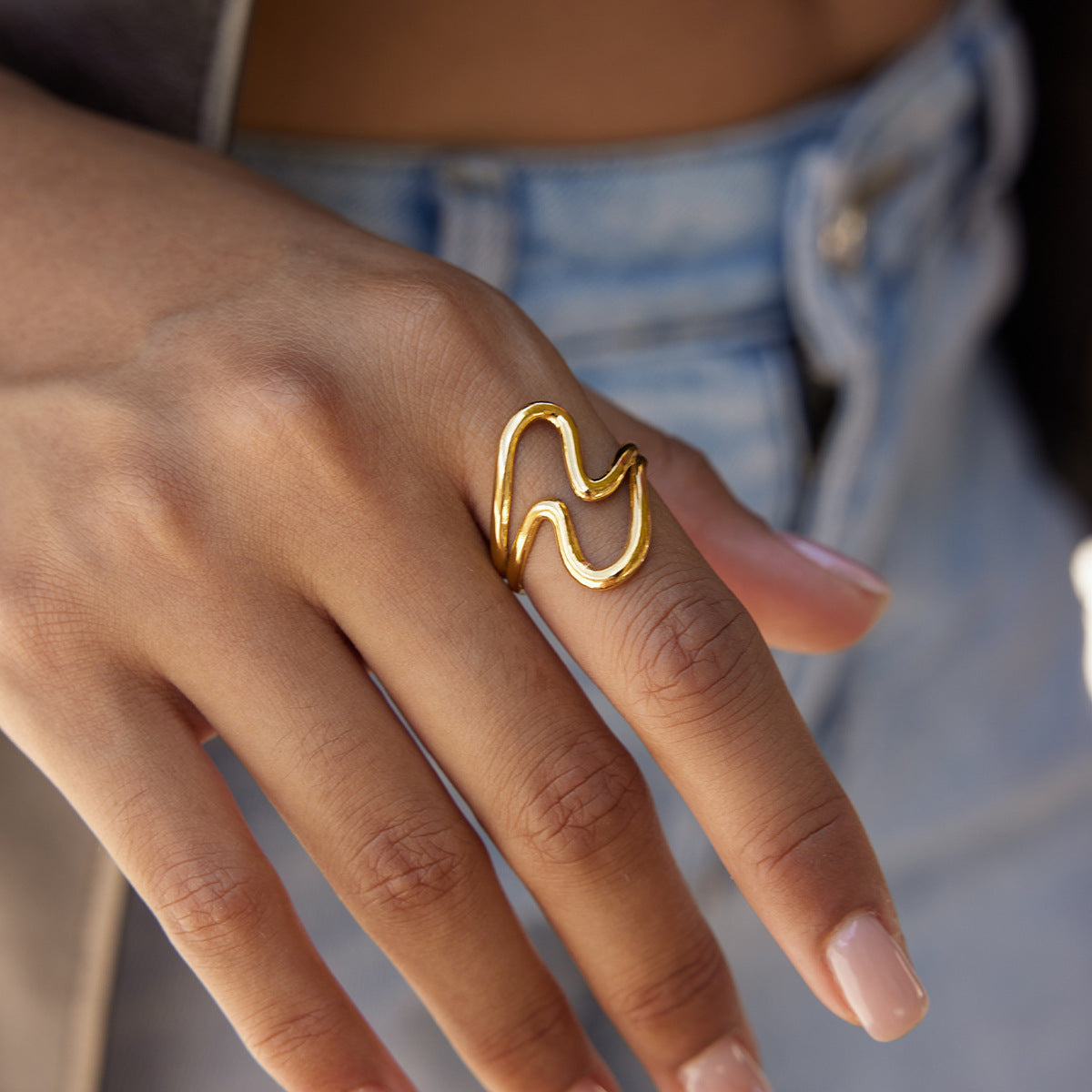 Line titanium steel ring does not fade bracelet