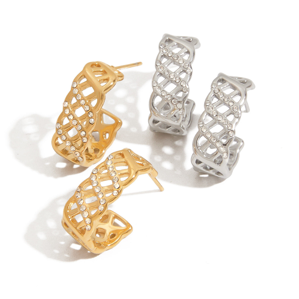 Stainless steel mesh earrings