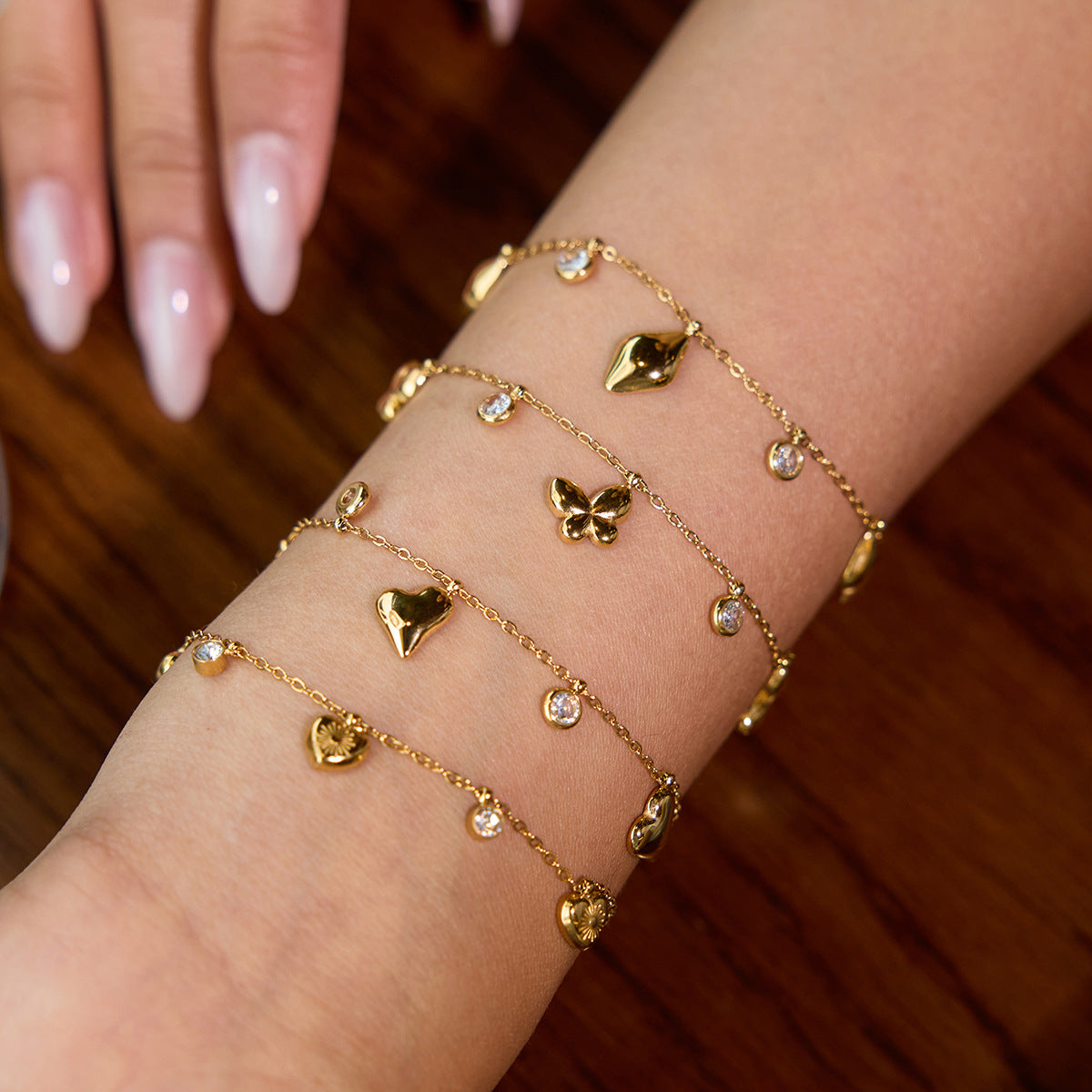 Stainless steel love butterfly bracelet