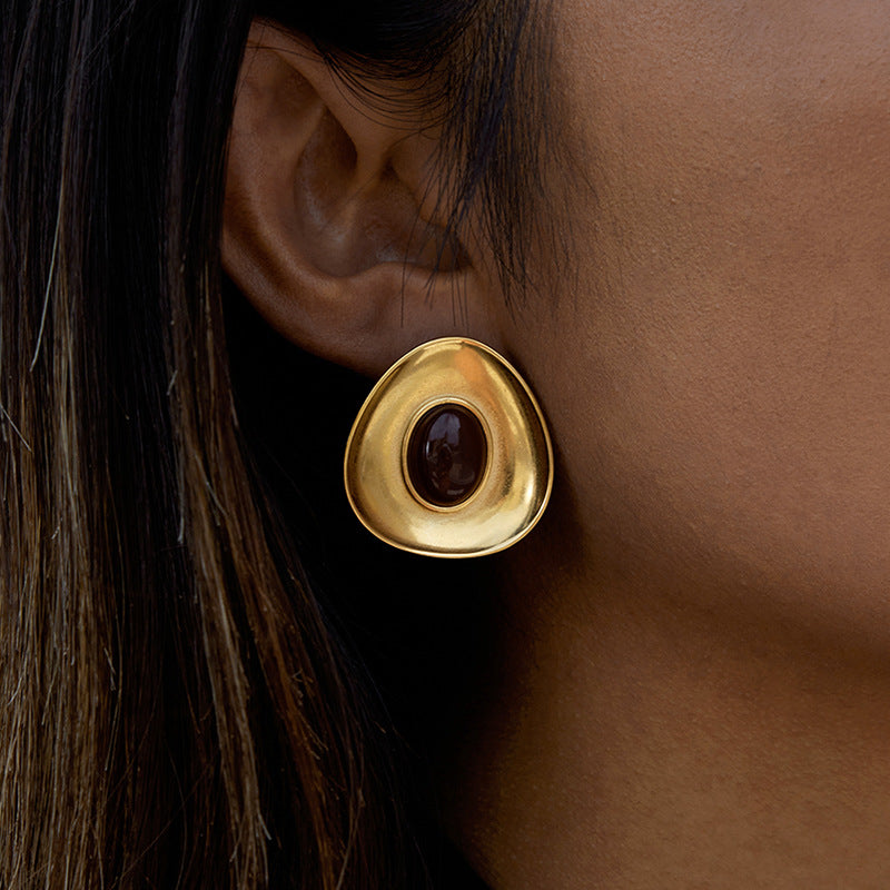 Resin Titanium Steel Stud Earrings