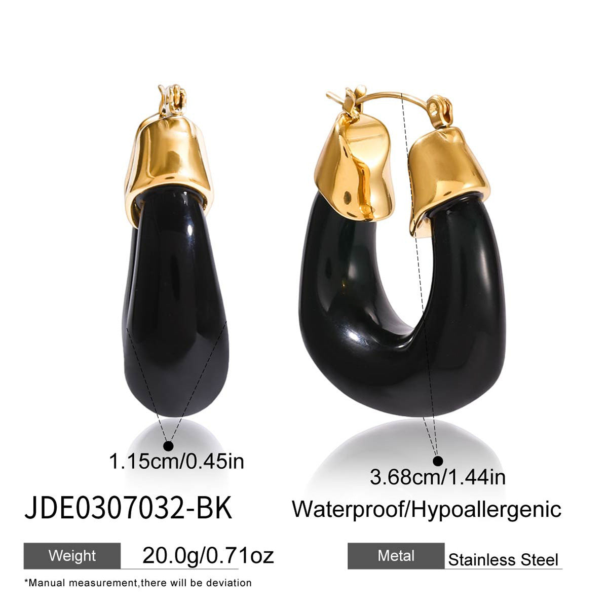 Resin stainless steel earrings