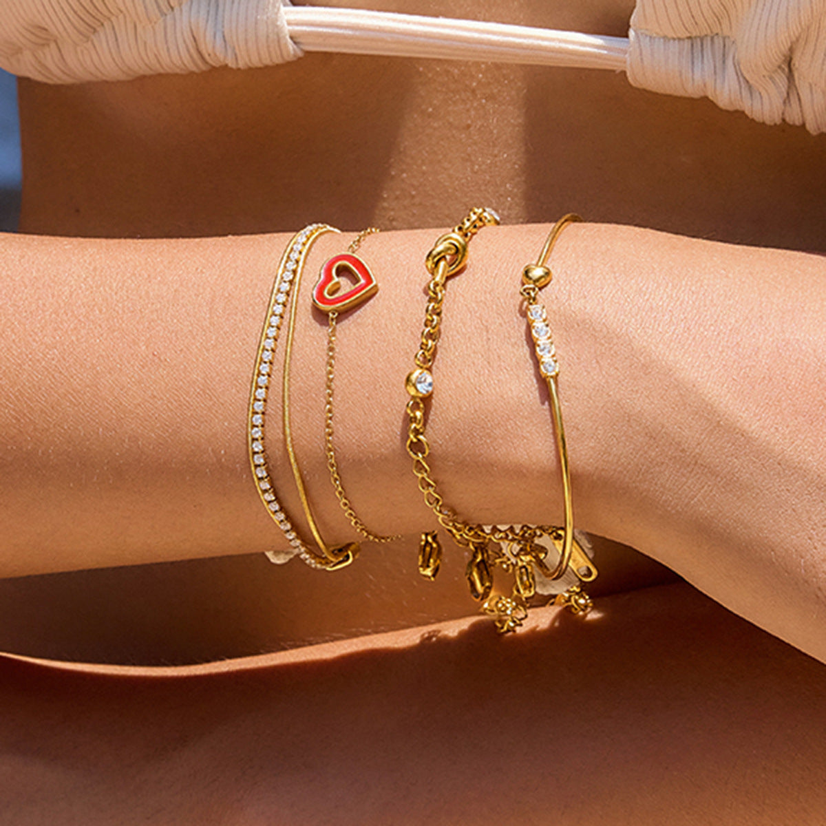 Stainless steel oil drip love bracelet