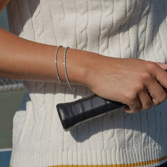 Stainless steel zircon stacked bracelet