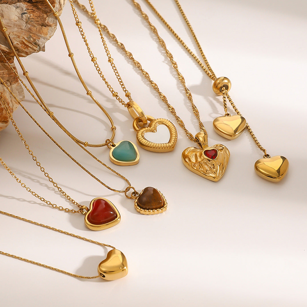 Stainless steel love pendant collarbone chain necklace