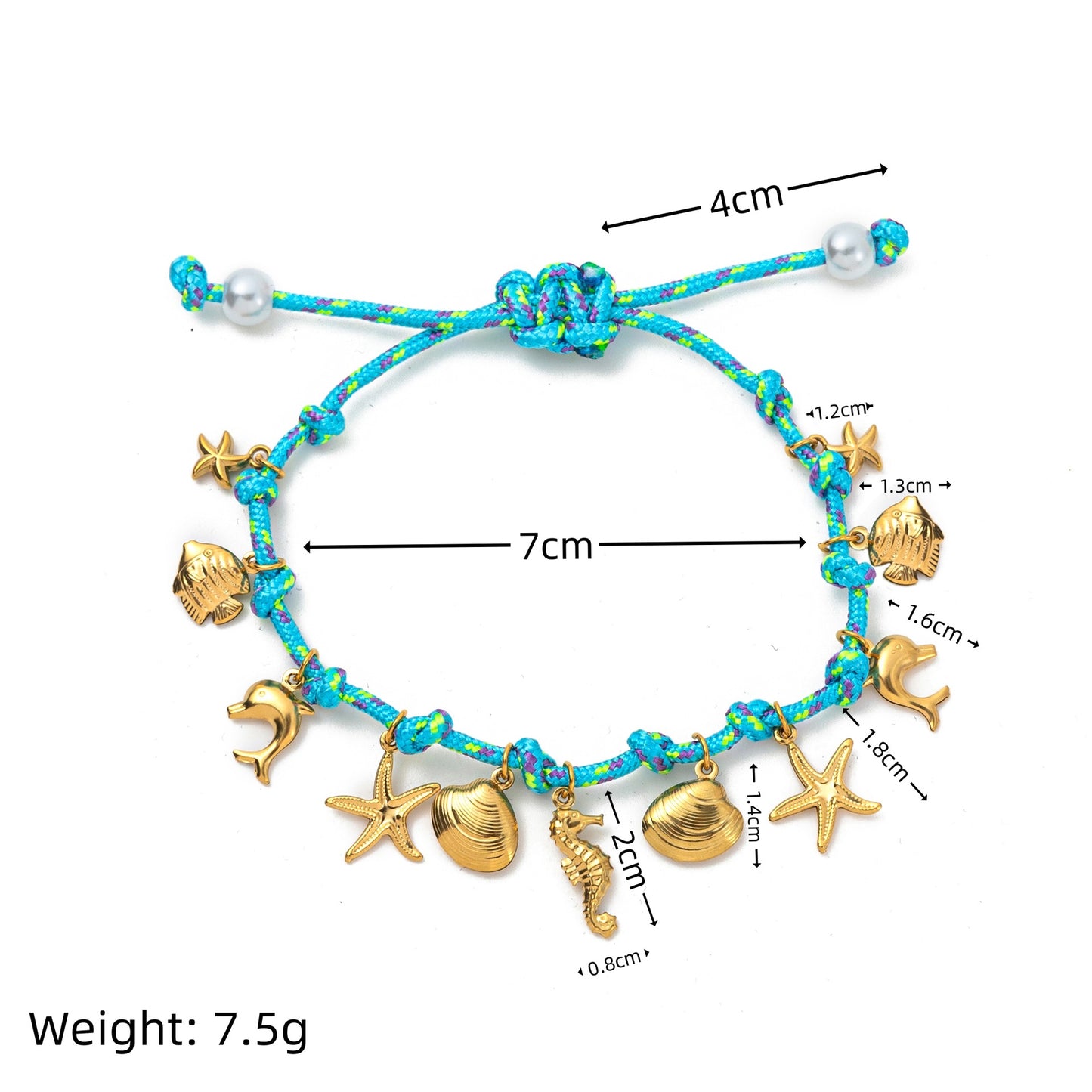 DIY pendant braided rope bracelet