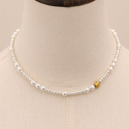 Stainless Steel Pearl Clavicle Chain Necklace