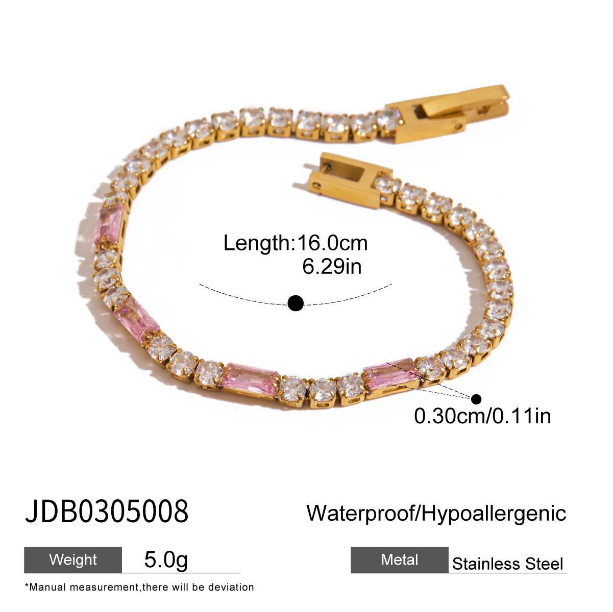 Stainless steel full diamond bracelet