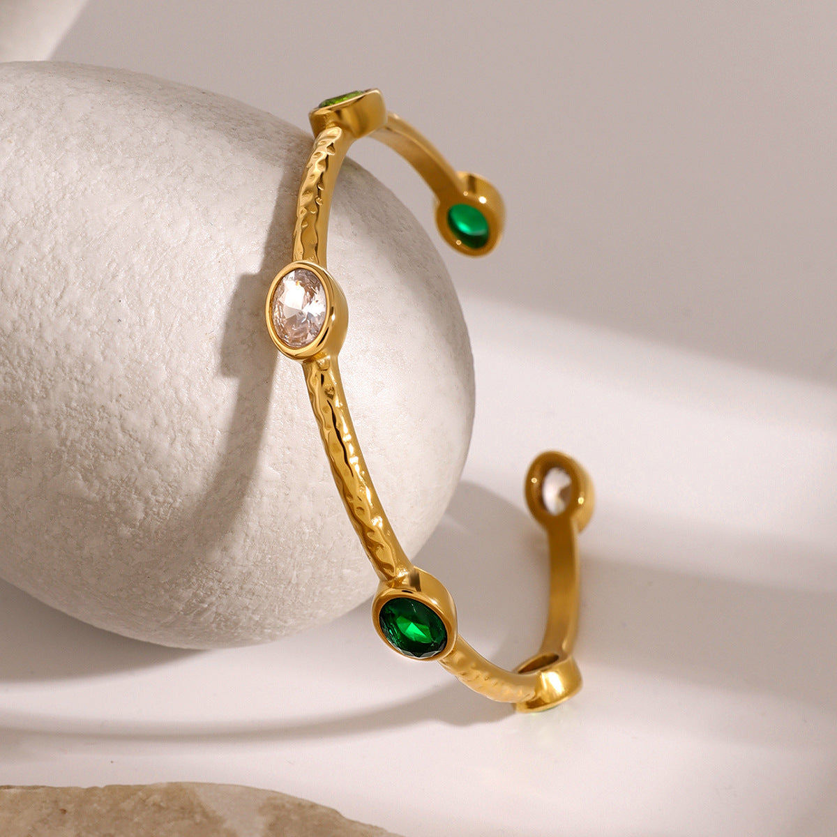 Stainless steel zircon bracelet
