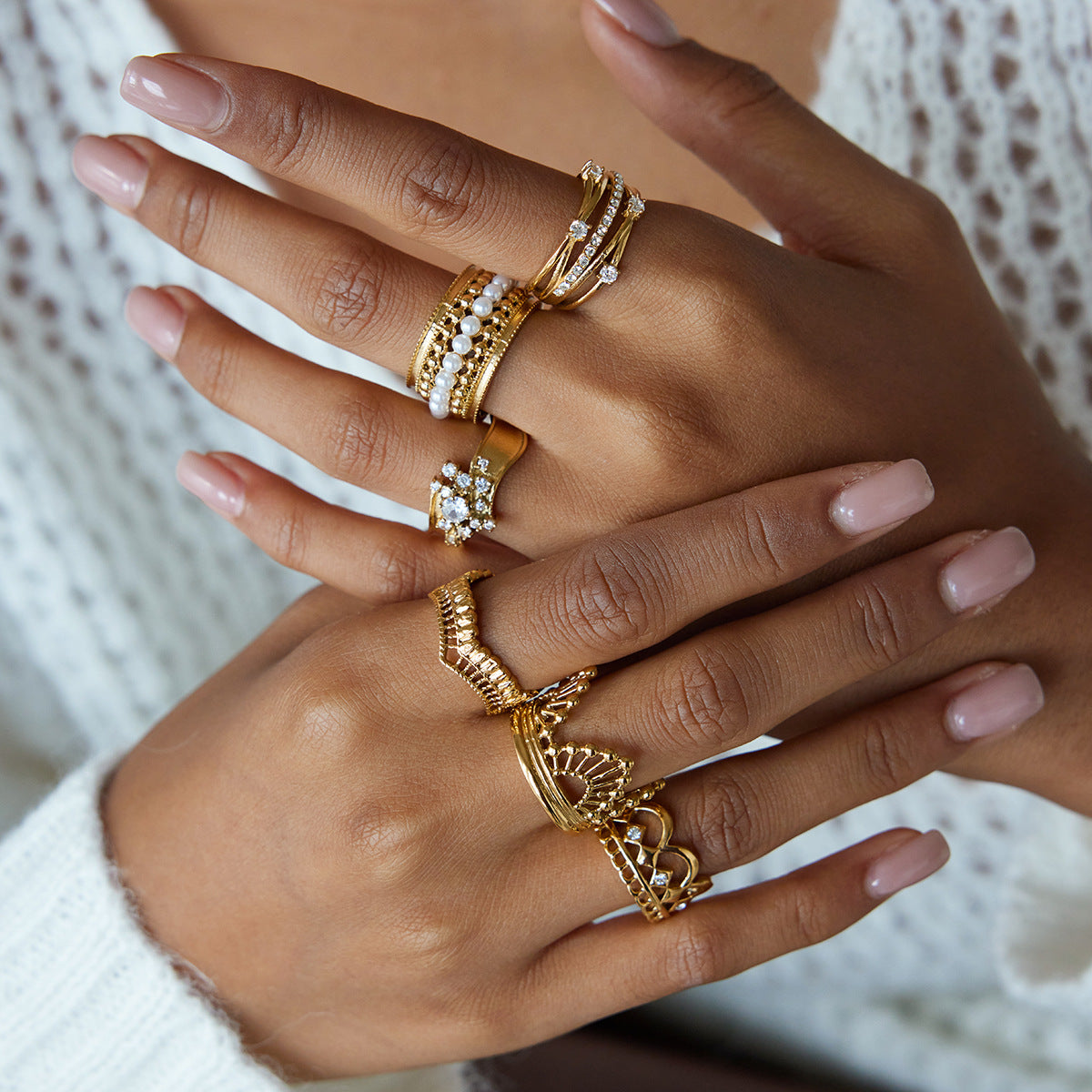 Titanium steel non-fading lace ring