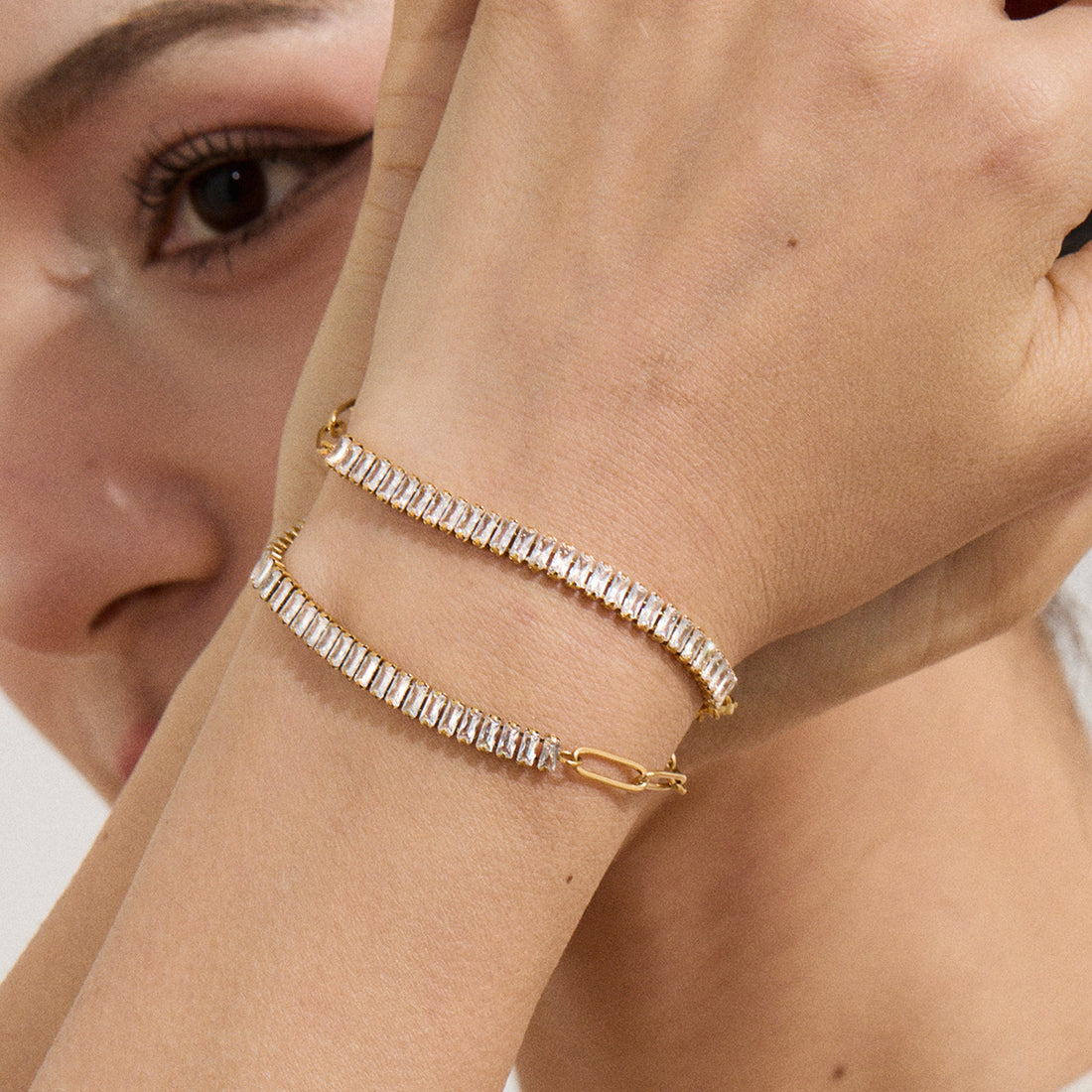 Stainless steel zircon bracelet