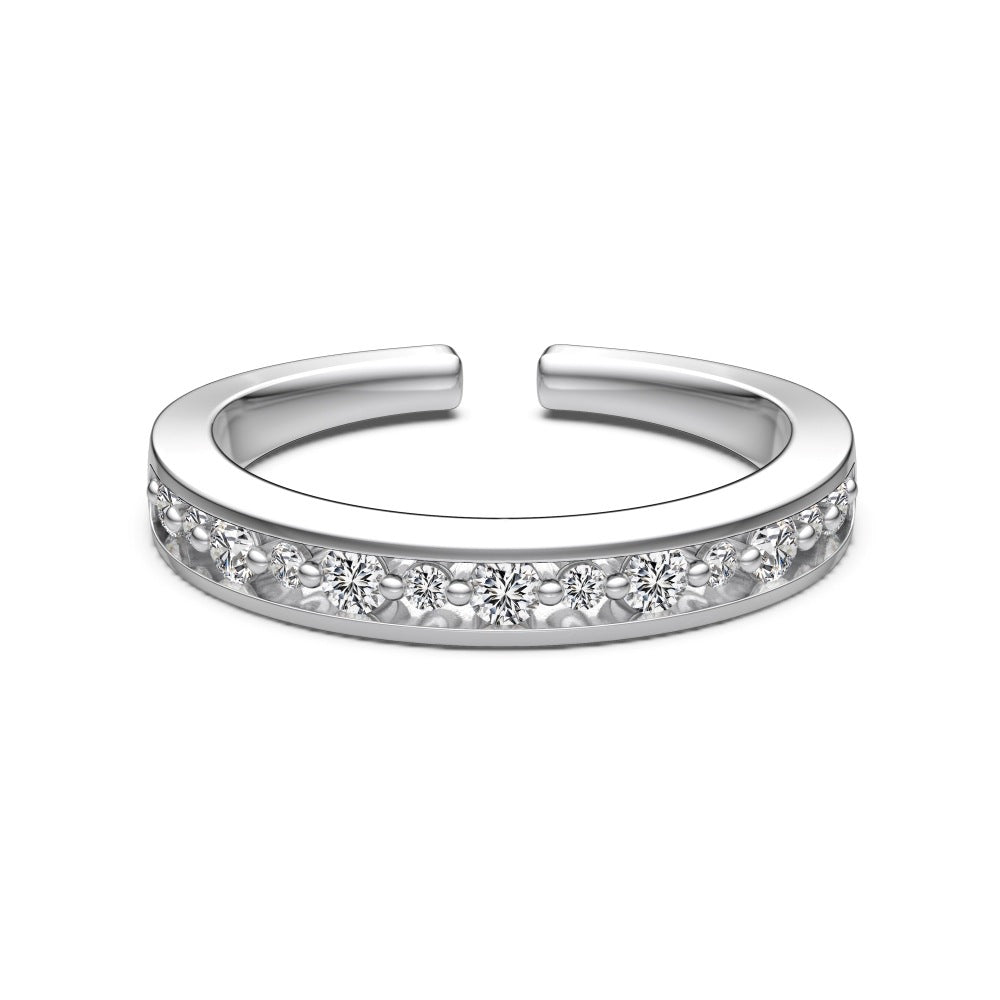 S925 Sterling Silver Vegetarian Ring Cute Stackable Open Ring