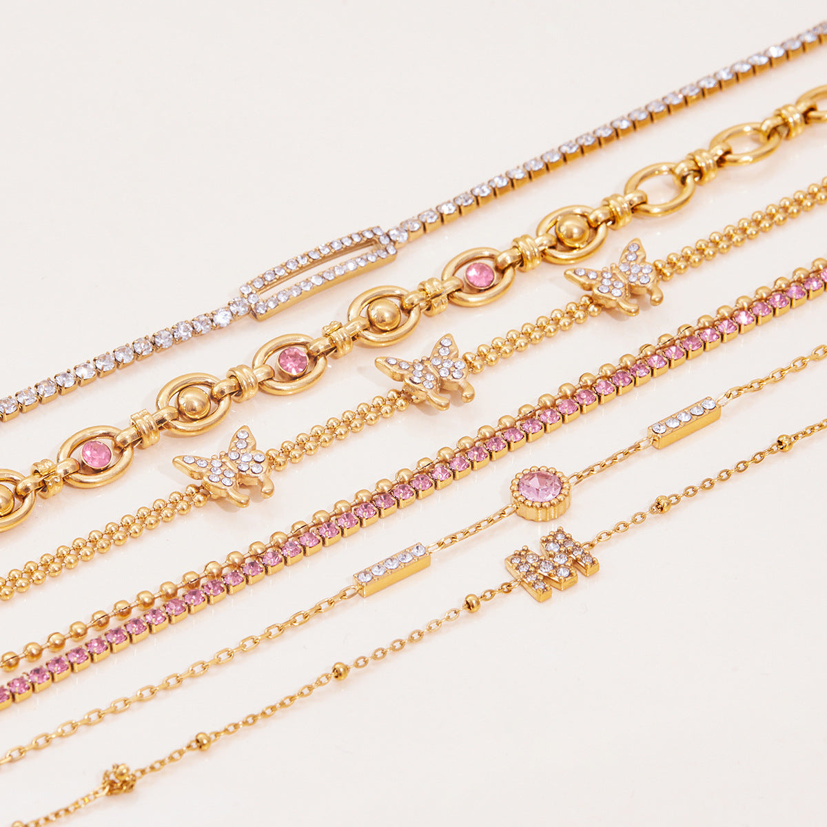 Stainless steel zircon bracelet