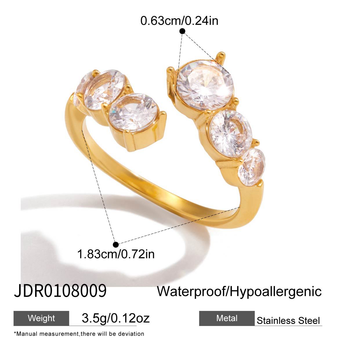 Titanium steel zircon ring does not fade