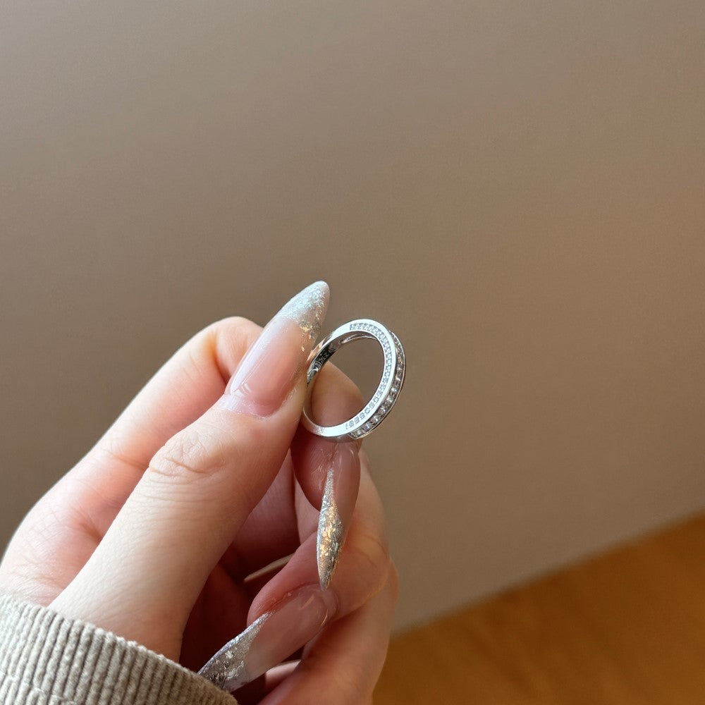 S925 Sterling Silver Brilliant Diamond Ring