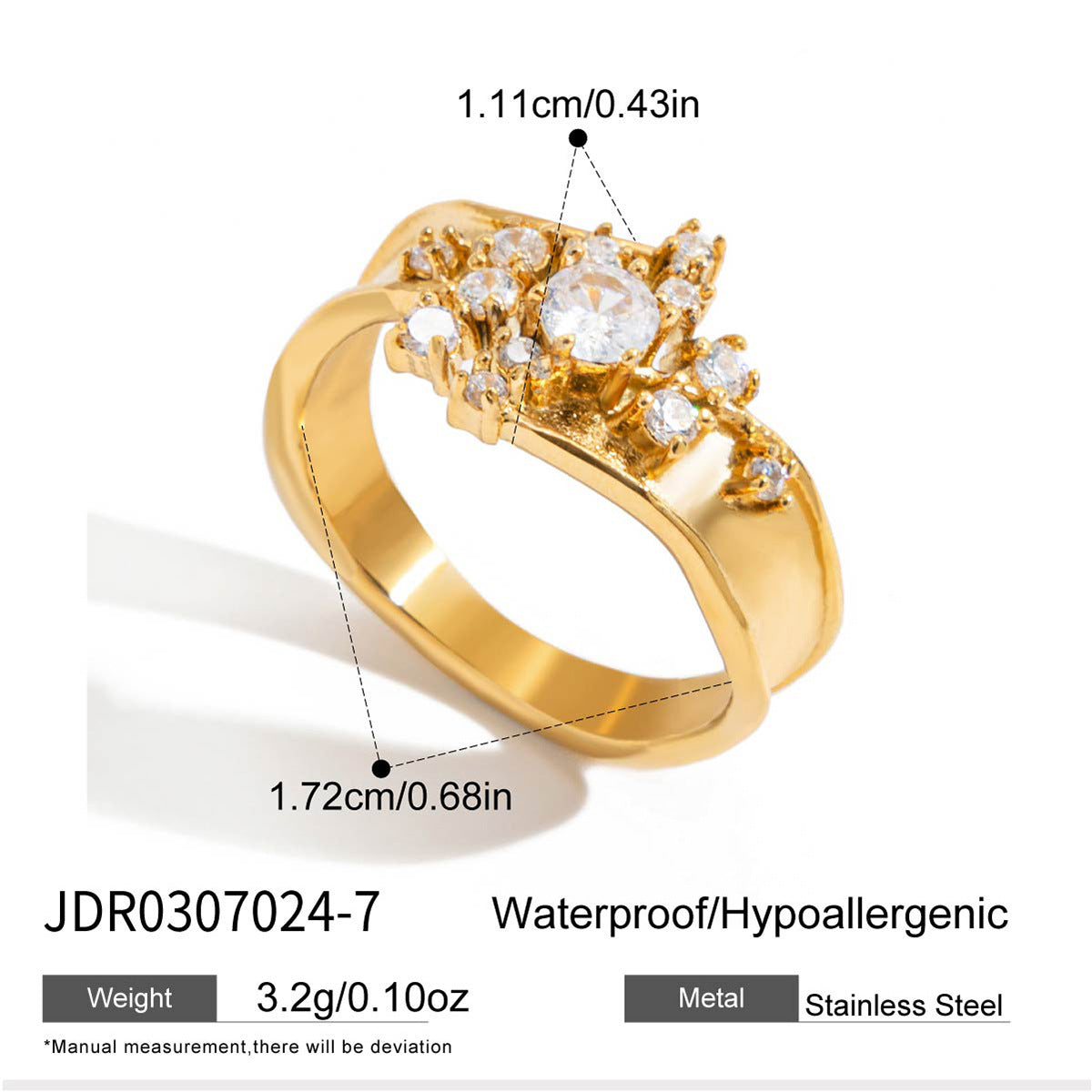 Titanium steel non-fading lace ring