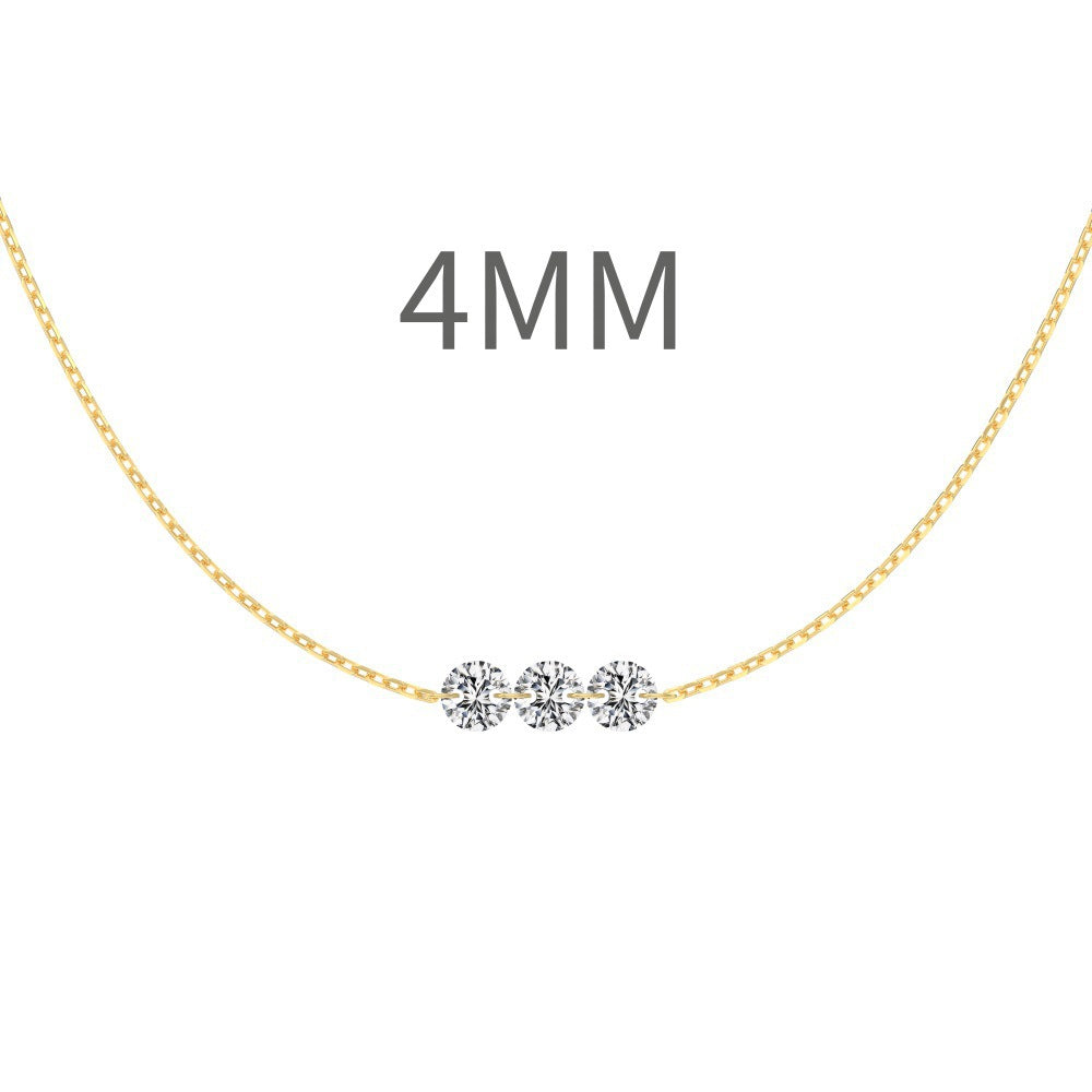 S925 Sterling Silver Tassel Oval Water Drop Wedding Necklace