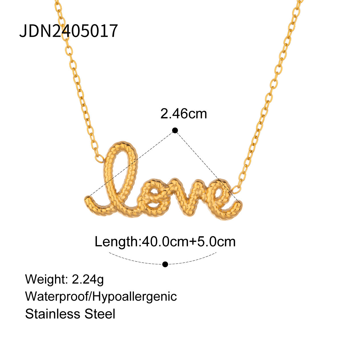 Stainless steel letter necklace