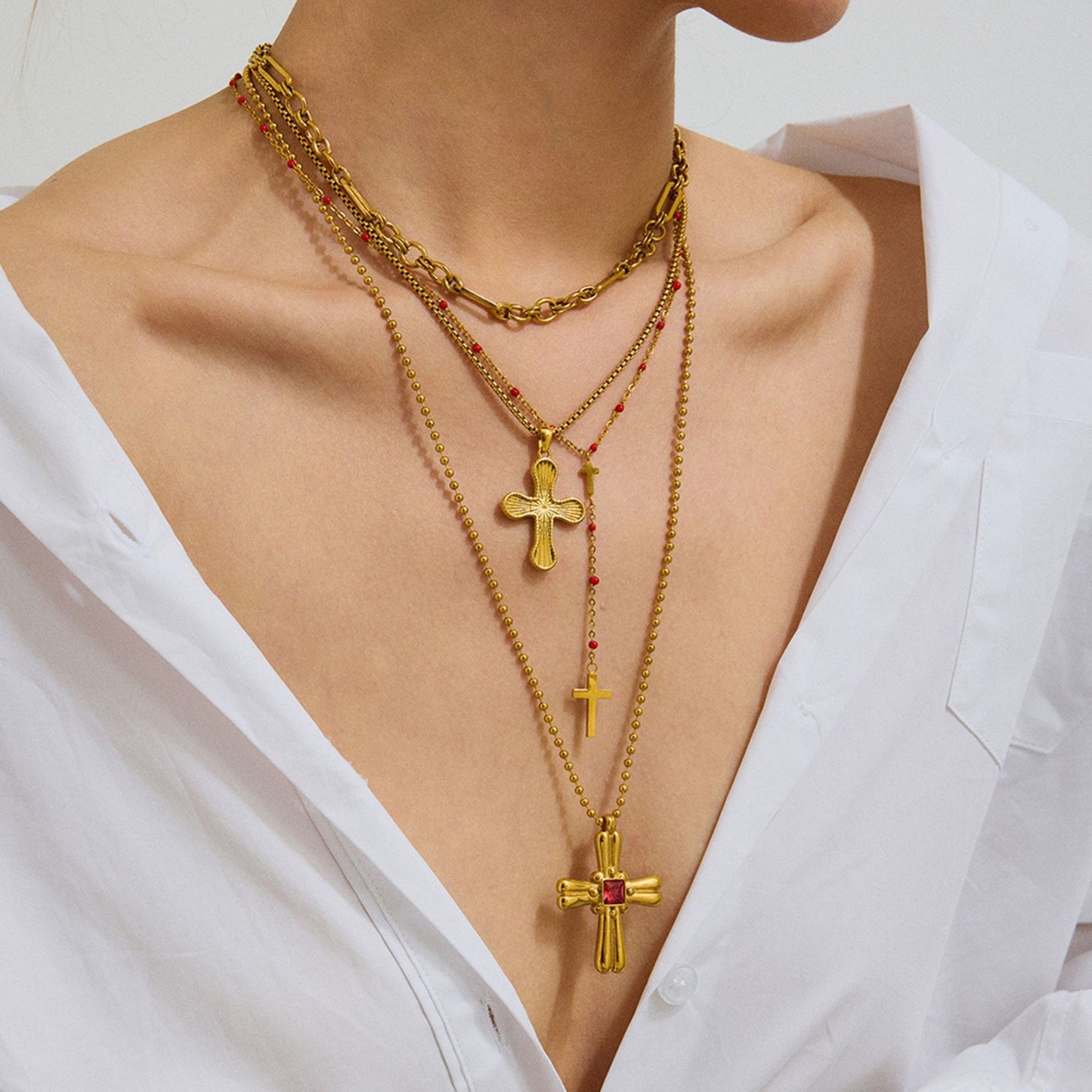 Stainless steel cross necklace