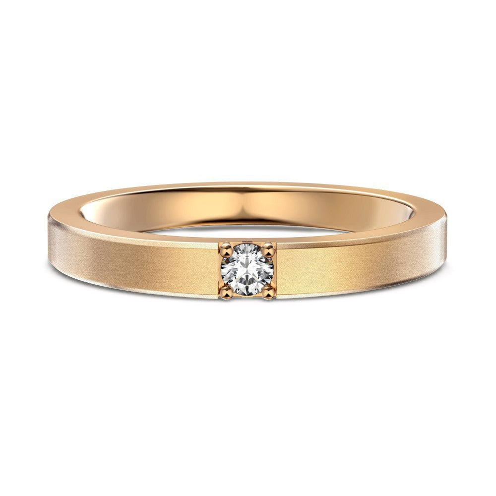 S925 Sterling Silver Plain Silver Male and Female Couple Ring-1