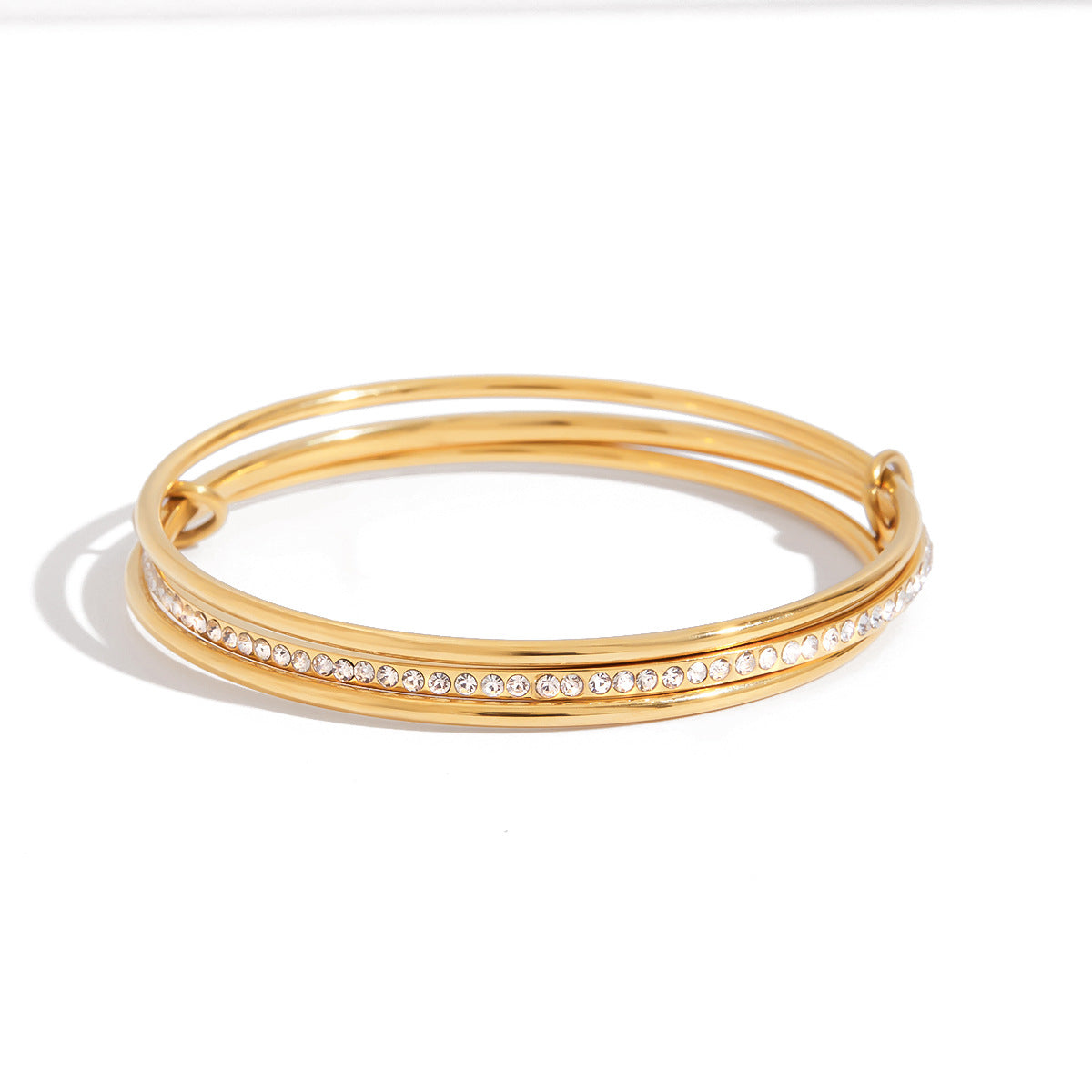 Stainless steel zircon multi-layer bracelet