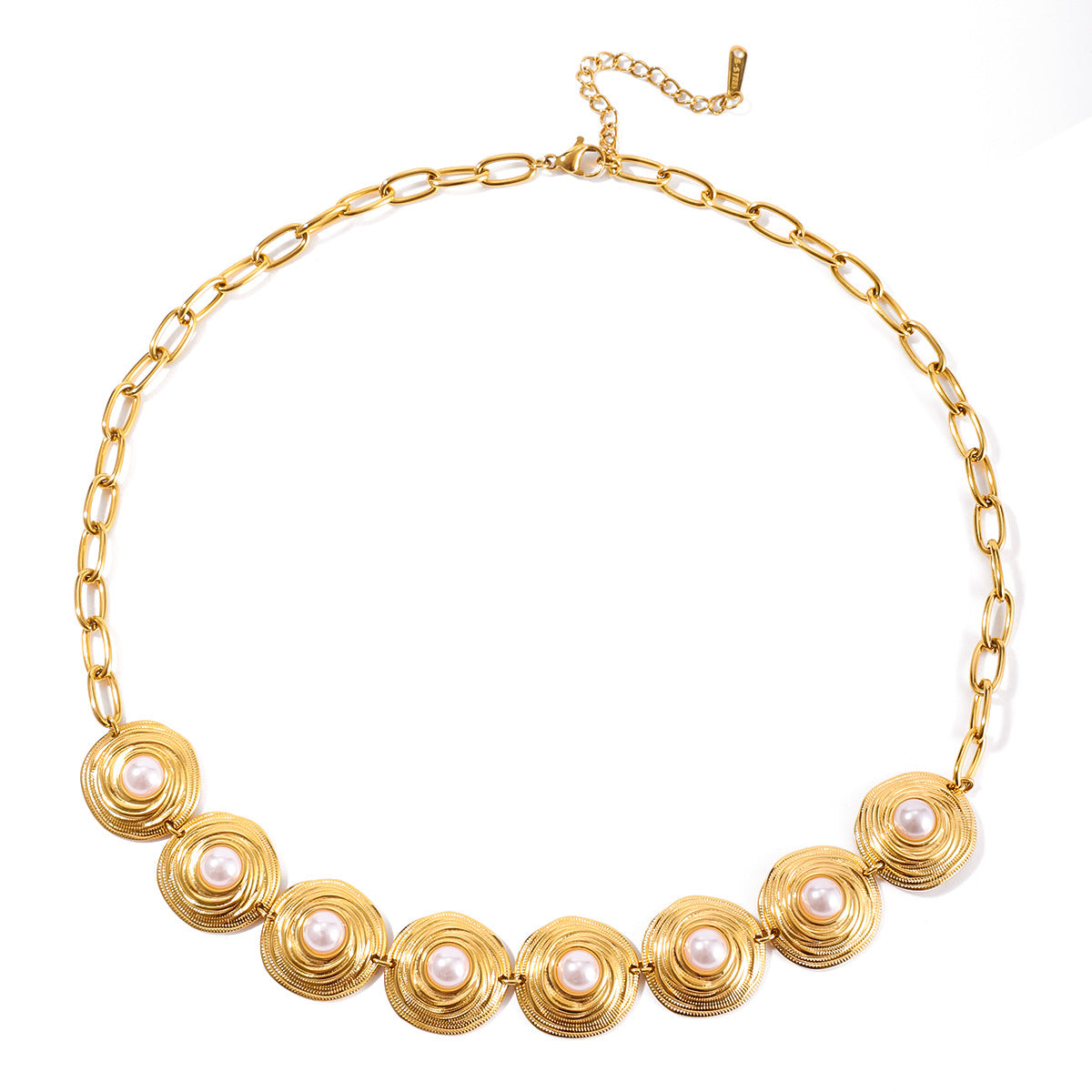 Titanium steel pearl necklace bracelet