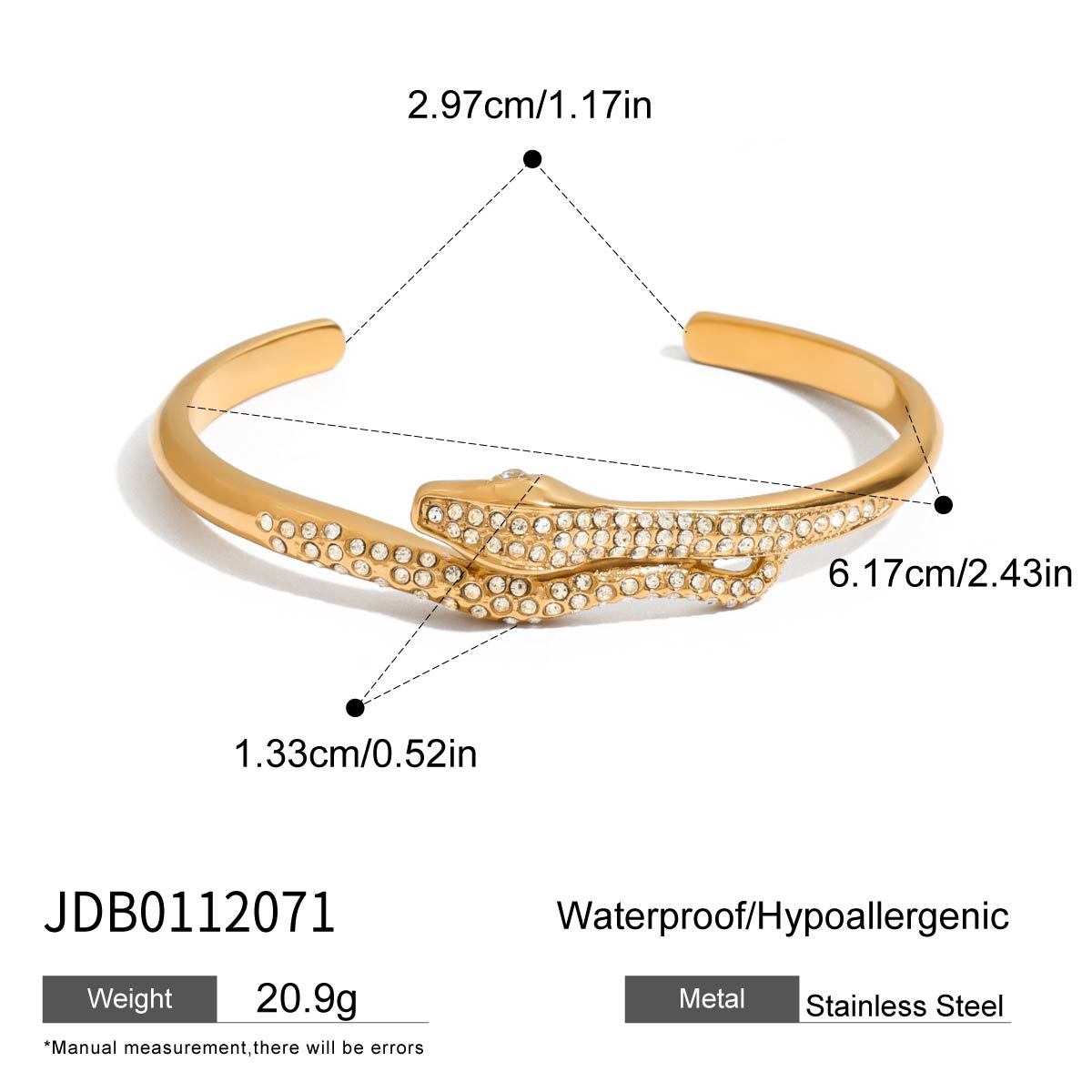 Stainless steel snake bracelet