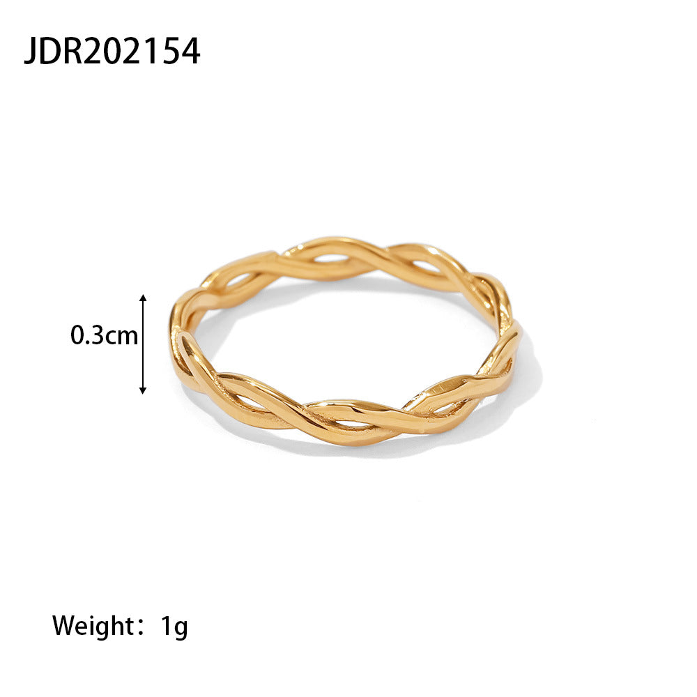 Stainless steel love zircon ring
