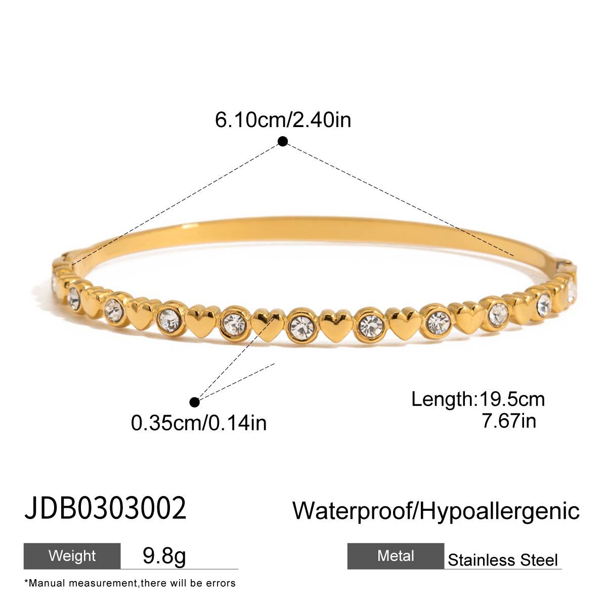 Love stainless steel zircon bracelet