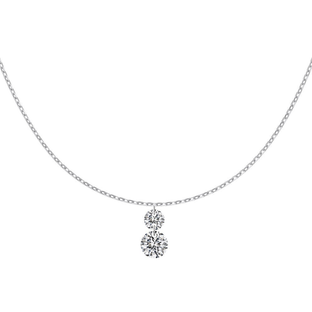 S925 Sterling Silver Tassel Oval Water Drop Wedding Necklace