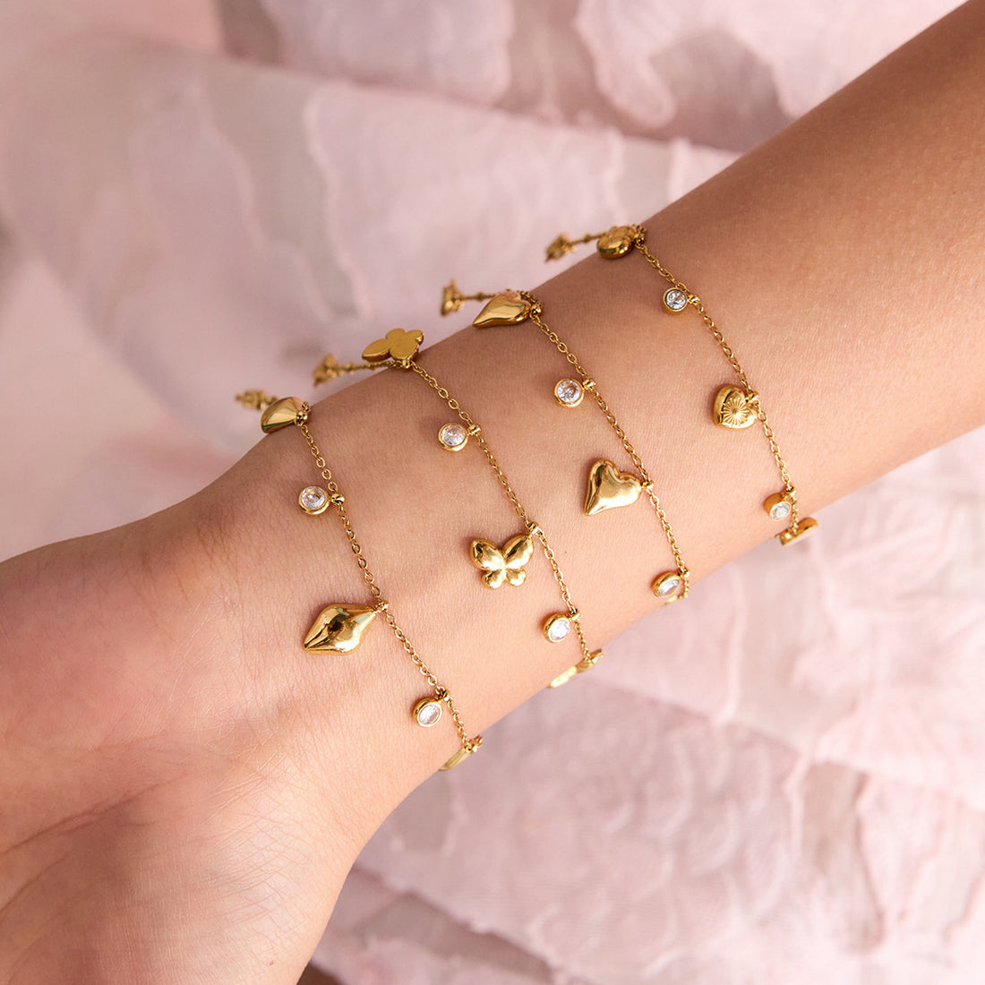 Stainless steel love butterfly bracelet