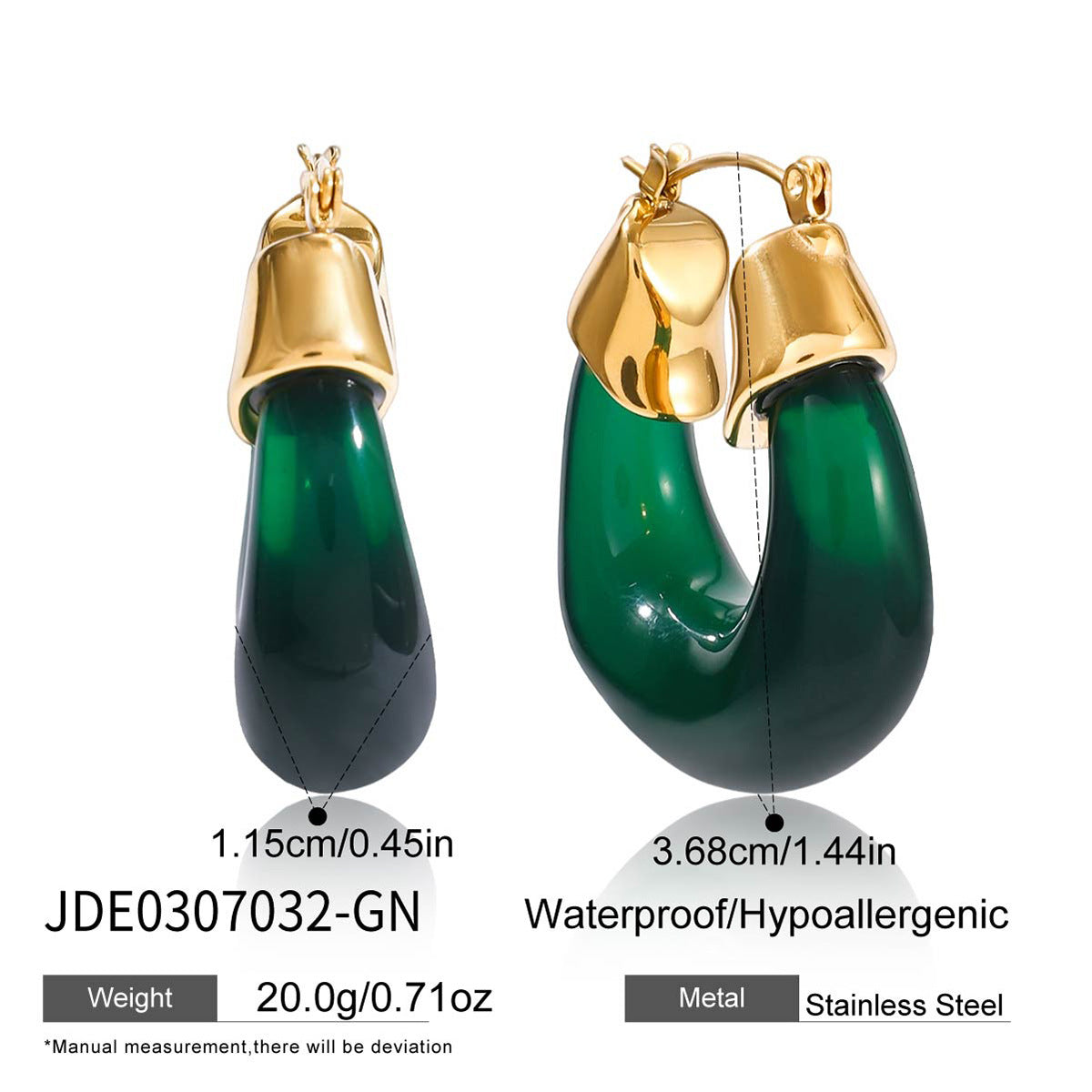 Resin stainless steel earrings