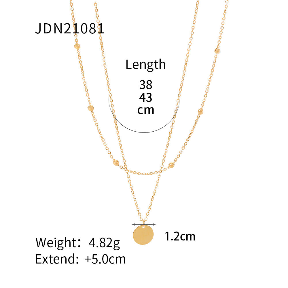 Stainless steel gold-plated multi-layer necklace collarbone neck chain
