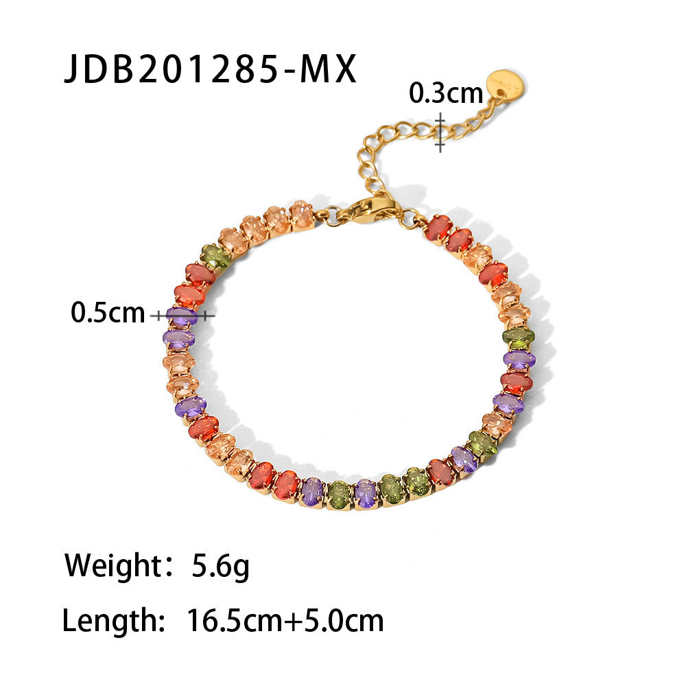 Delicate Stainless Steel Zircon Bracelet