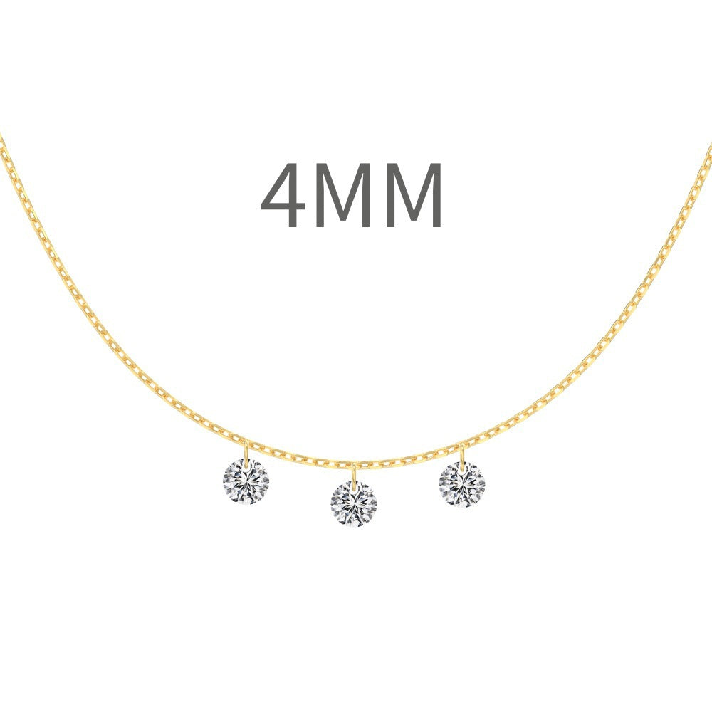 S925 Sterling Silver Tassel Oval Water Drop Wedding Necklace