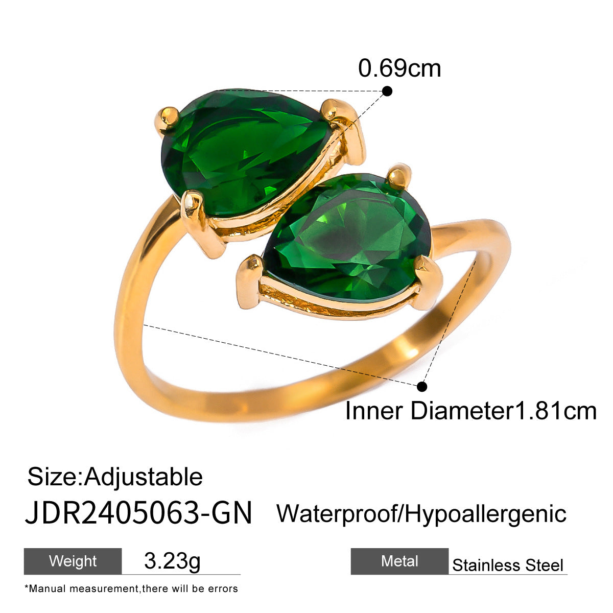 Stainless steel love zircon ring