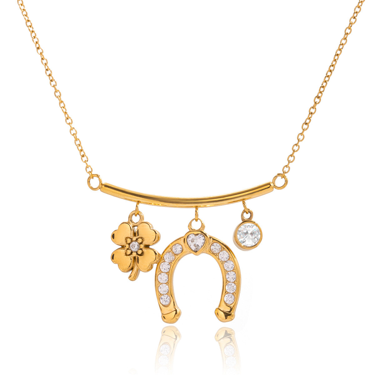 Titanium steel horseshoe series bracelet necklace