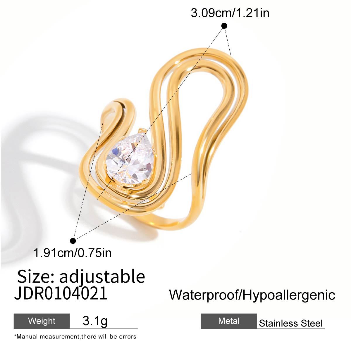 Titanium steel simple zircon ring