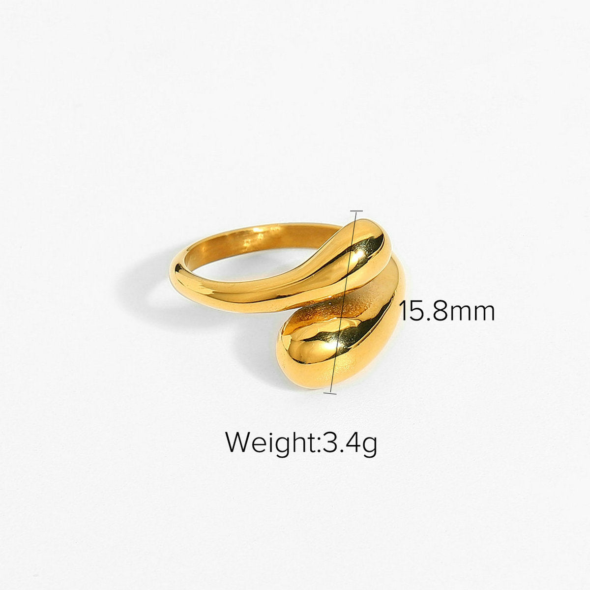 Stainless steel chunky cross opening ring