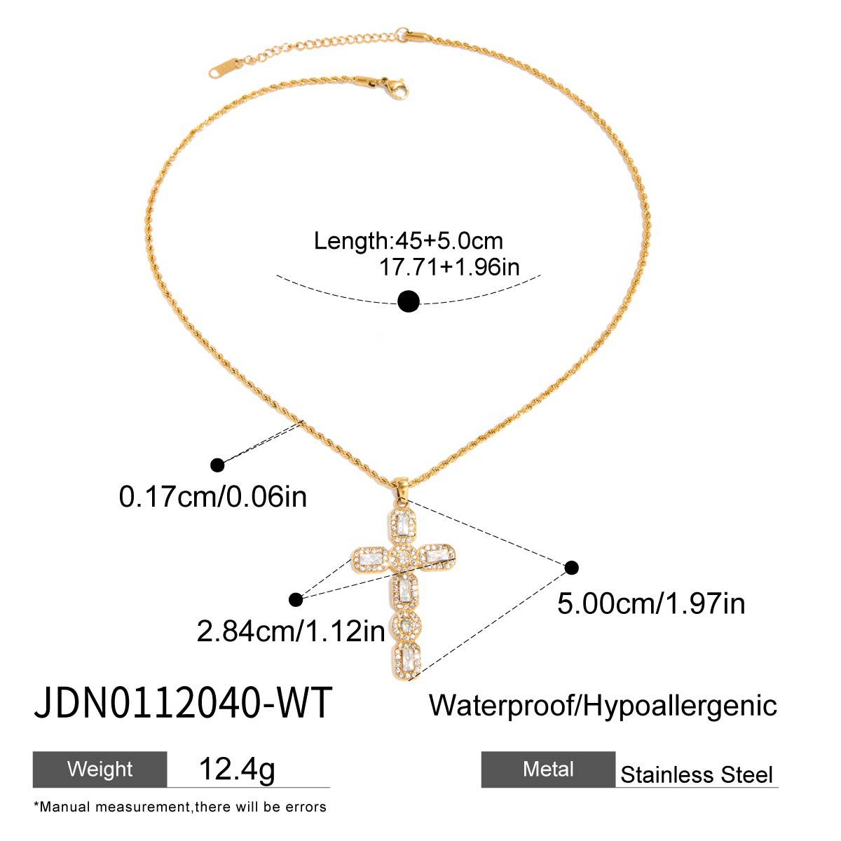 Rhinestone titanium steel necklace