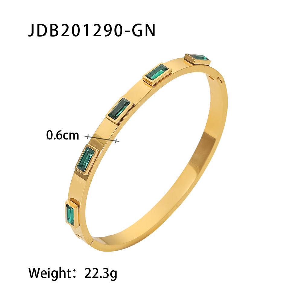 Stainless steel zircon bracelet