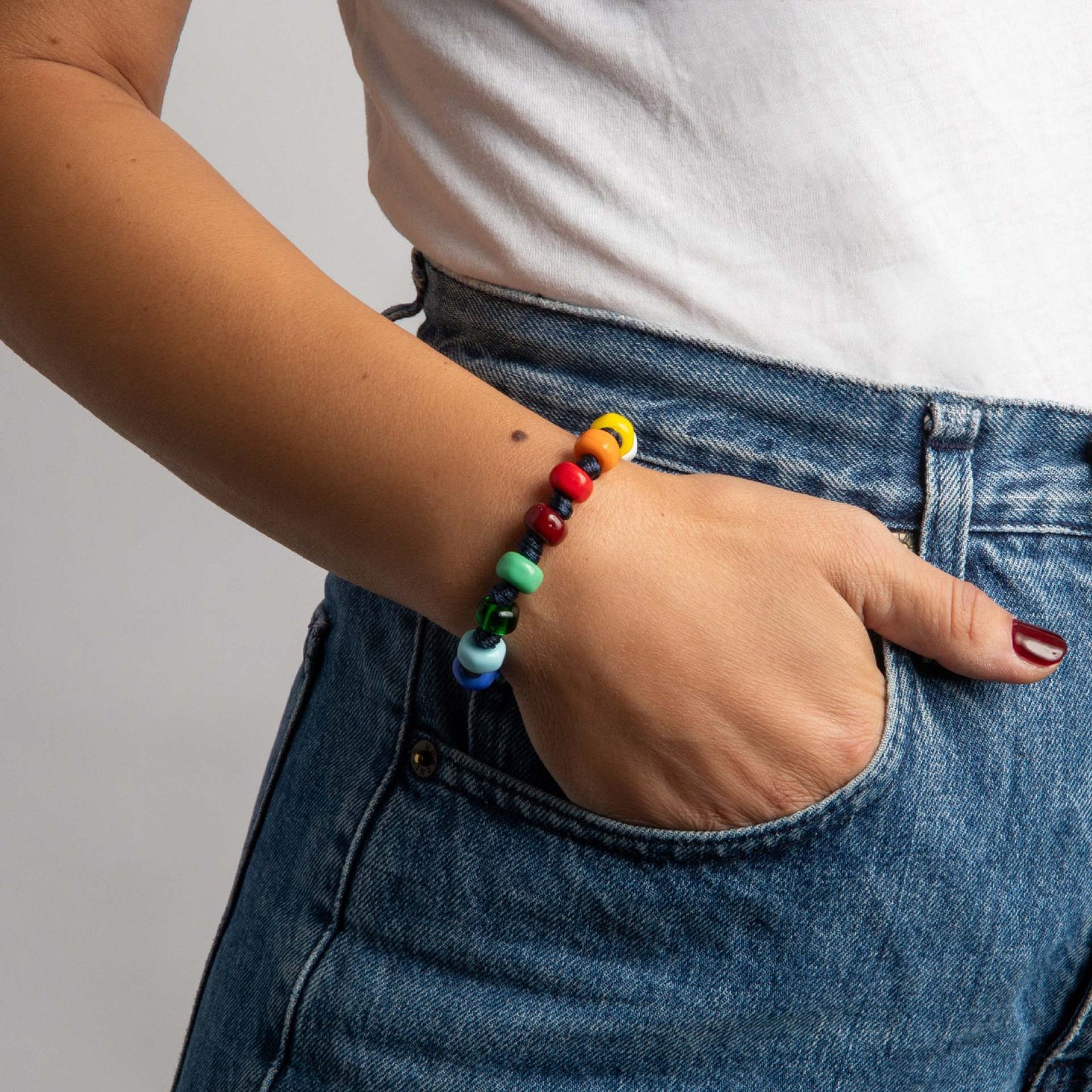 Rice bead beaded bracelet