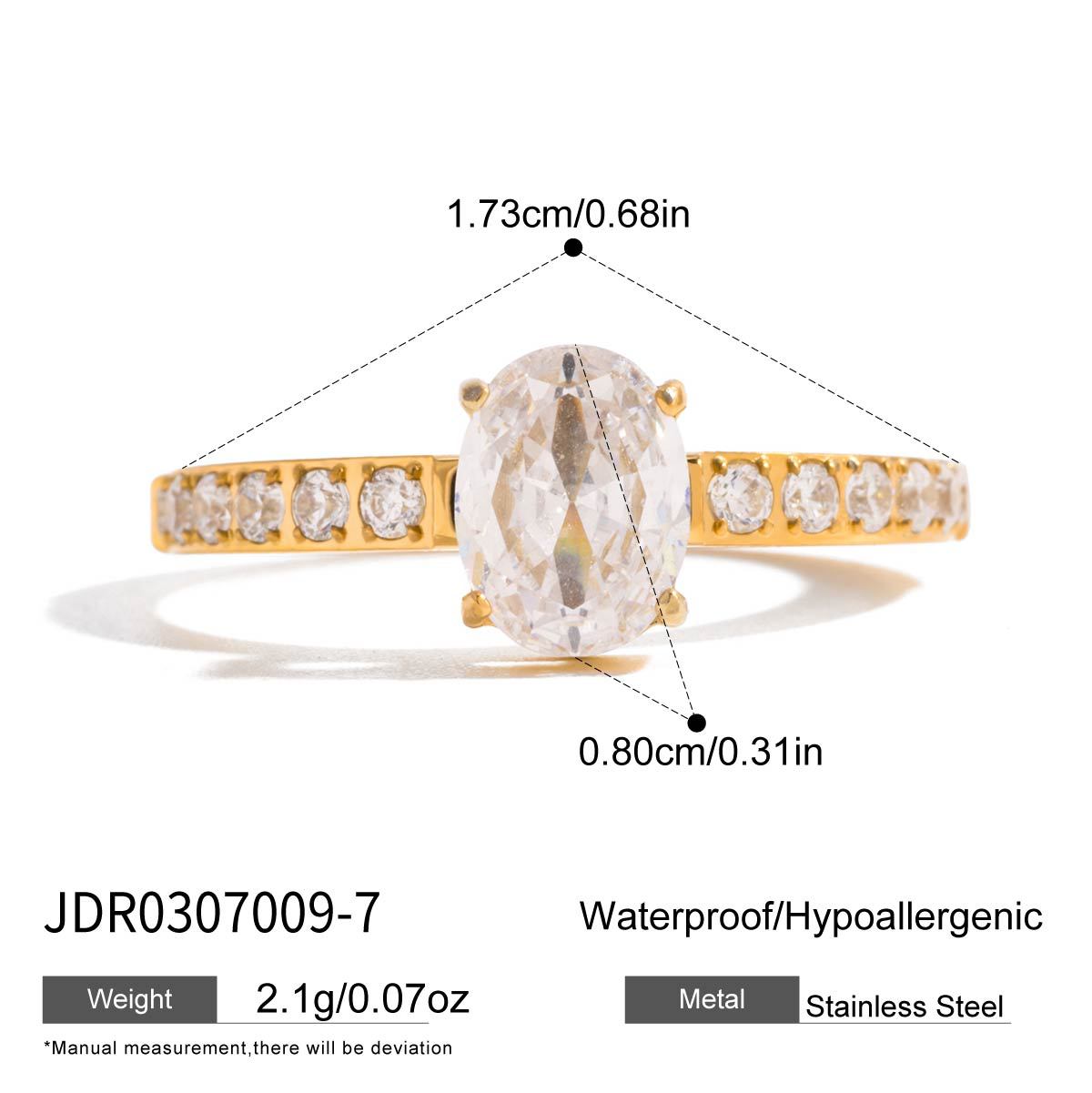 Titanium steel zircon ring does not fade