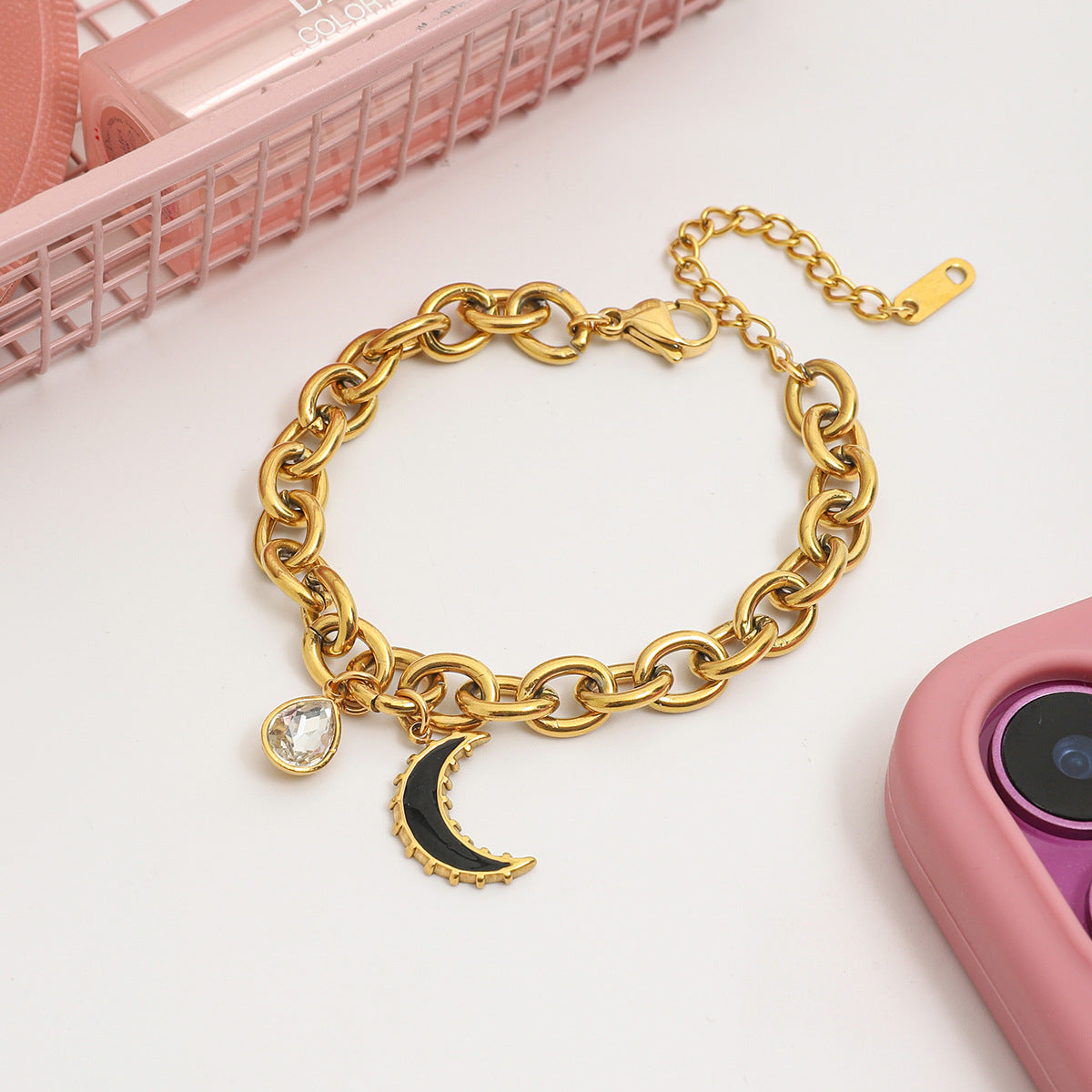 Moon stainless steel bracelet