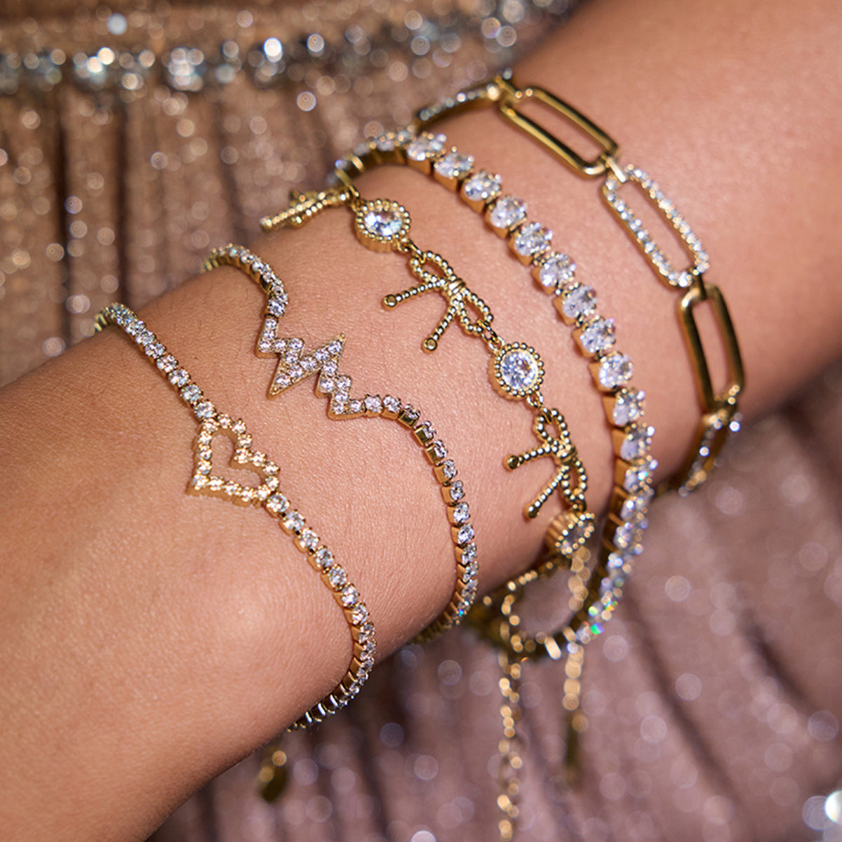 Stainless steel zircon bracelet