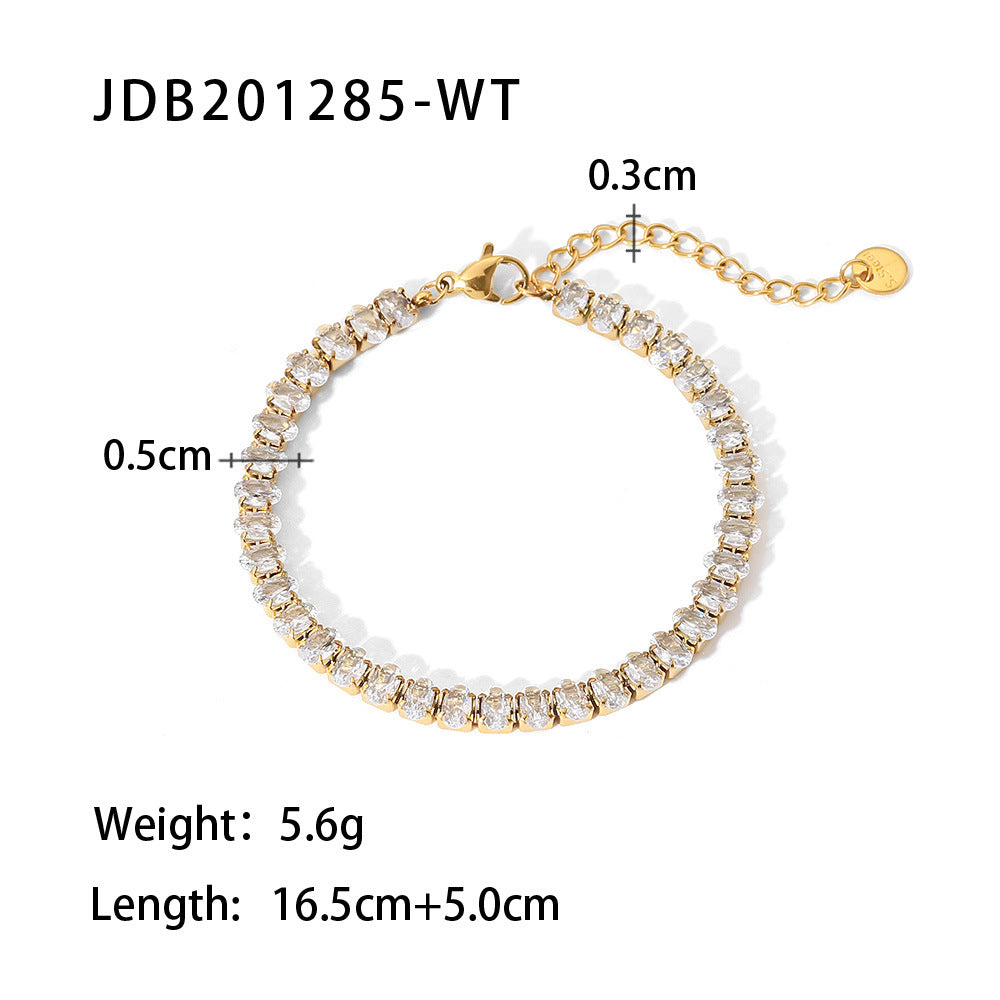 Delicate Stainless Steel Zircon Bracelet