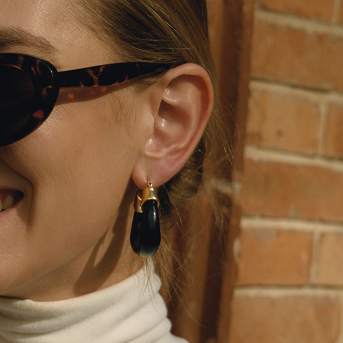 Resin stainless steel earrings