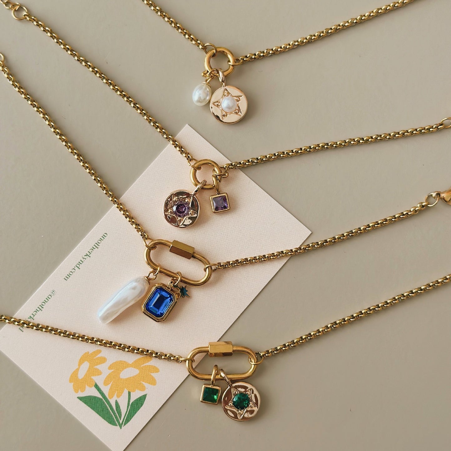 Color 12 Birthstone DIY Pendant Necklace