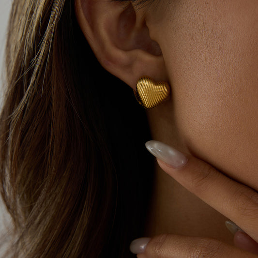 Love stainless steel stud earrings