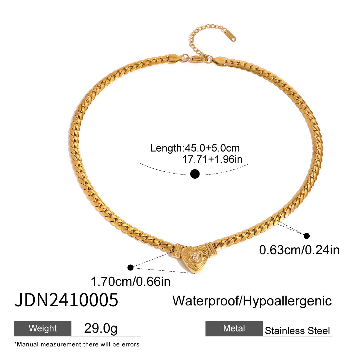Stainless steel love diamond collarbone chain necklace