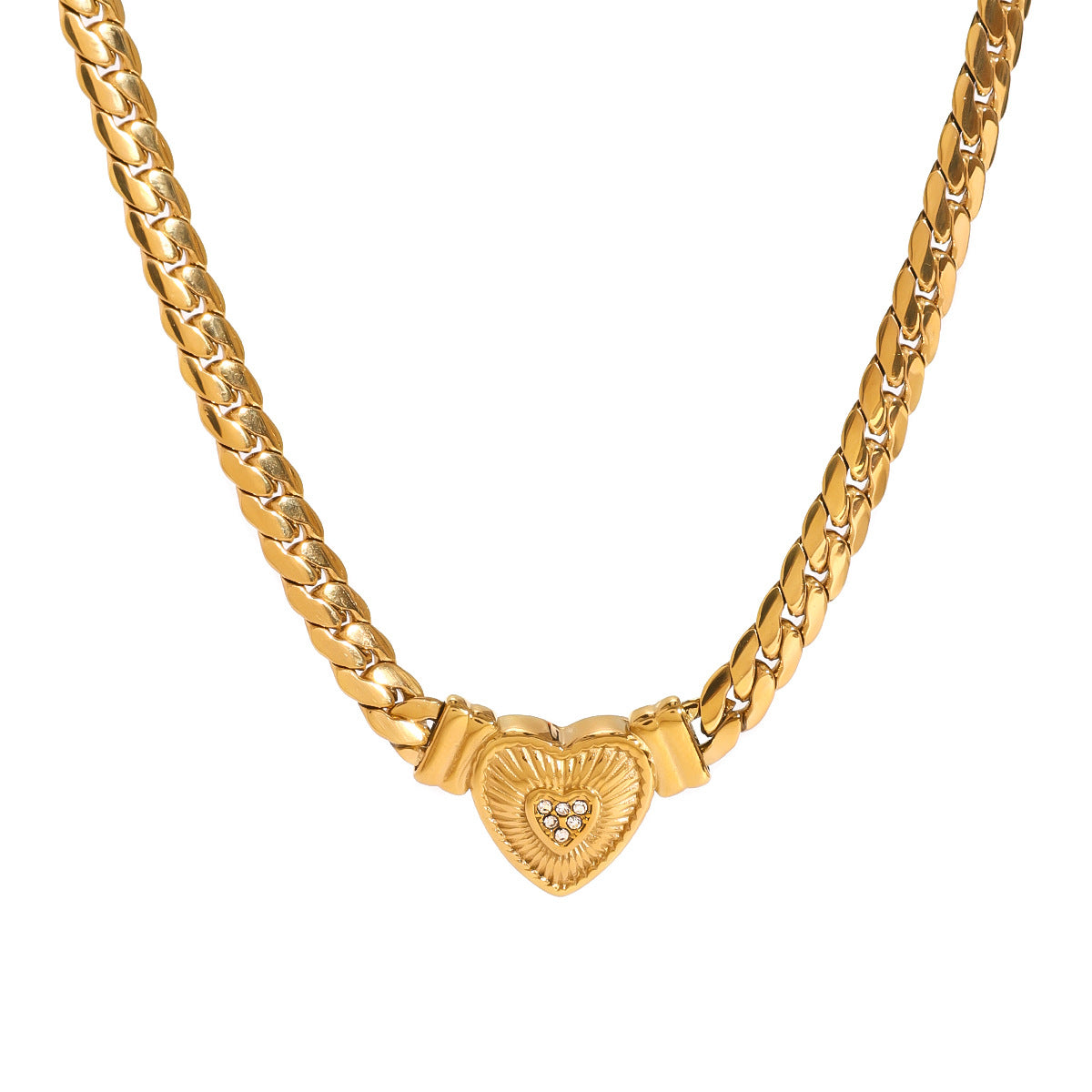 Stainless steel love diamond collarbone chain necklace